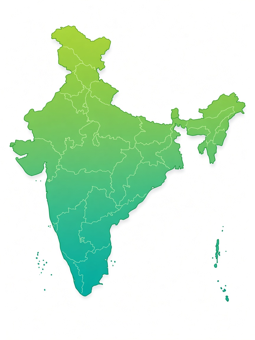 Map of India showing NexGen Formworks supply reach