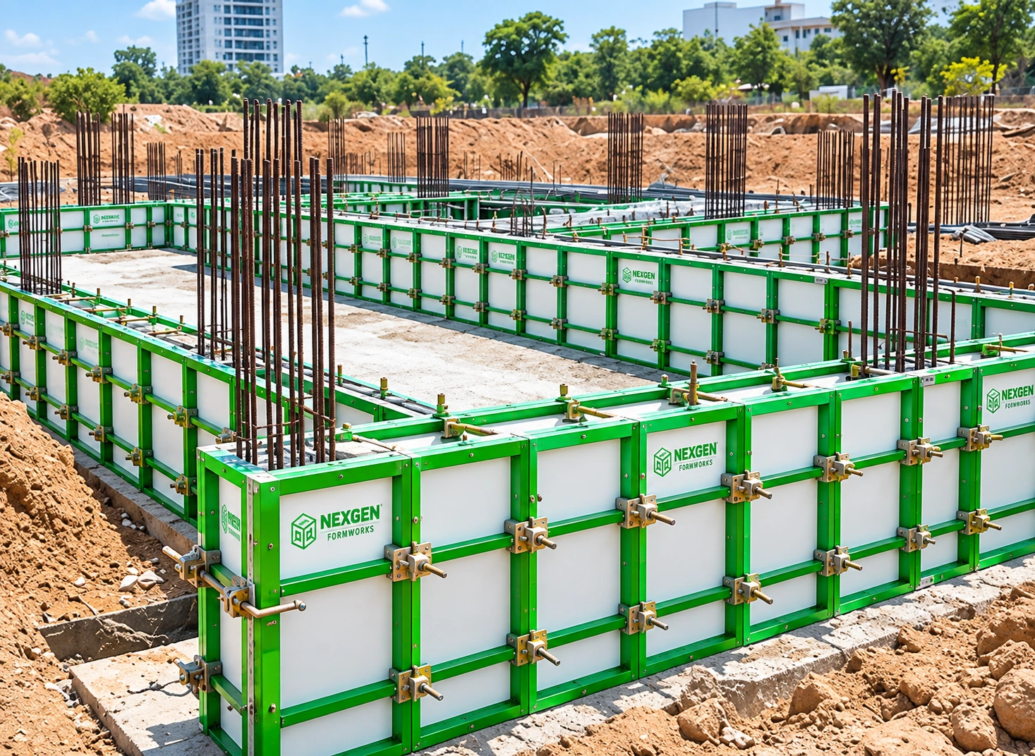 Formwork for foundation and basement construction