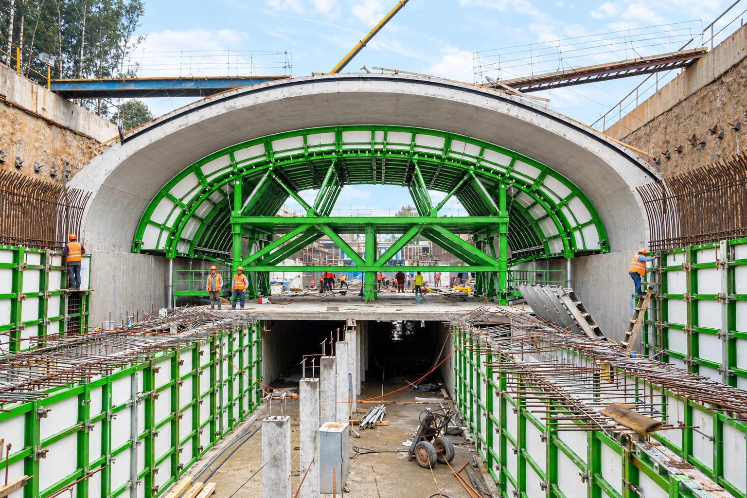 Tunnel formwork installation